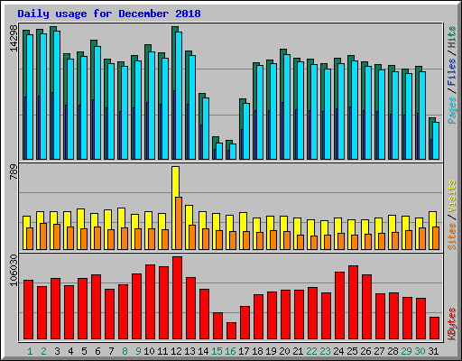 Daily usage for December 2018