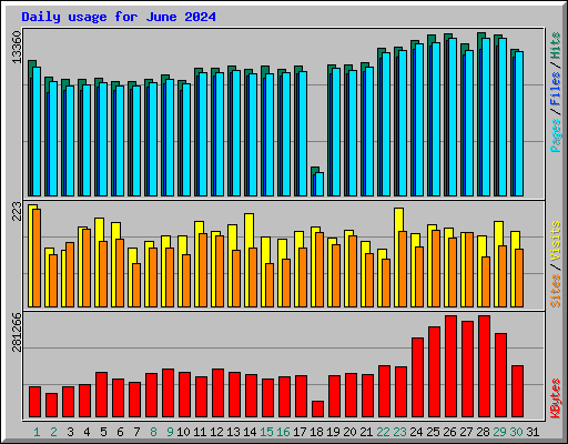 Daily usage for June 2024