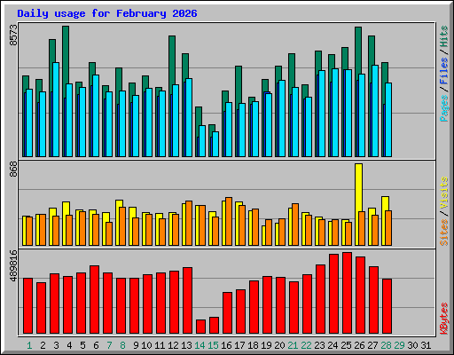 Daily usage for February 2026