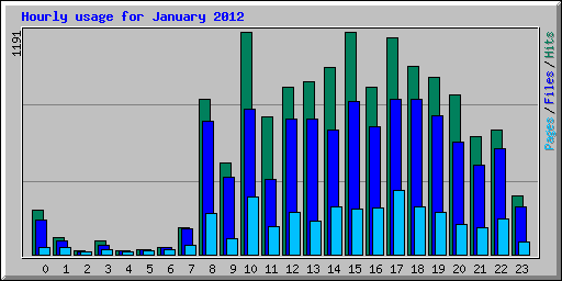 Hourly usage for January 2012