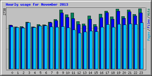 Hourly usage for November 2013