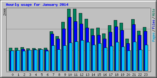 Hourly usage for January 2014