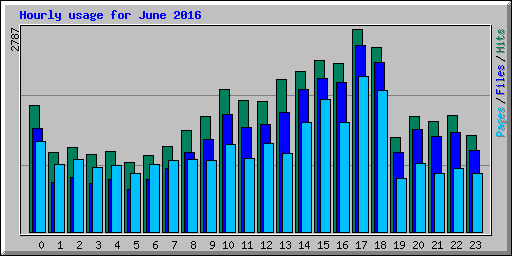 Hourly usage for June 2016