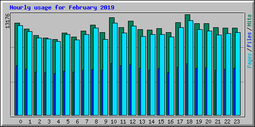 Hourly usage for February 2019
