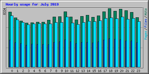 Hourly usage for July 2019