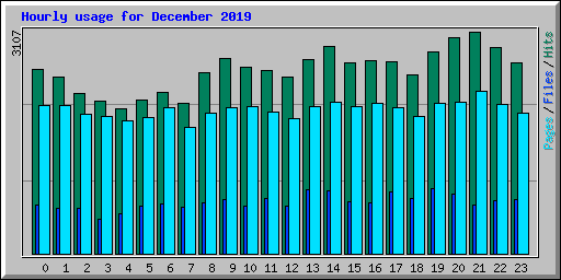 Hourly usage for December 2019