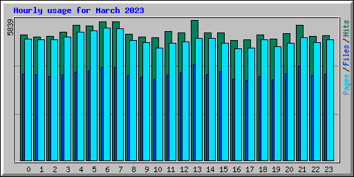 Hourly usage for March 2023