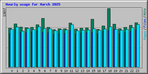 Hourly usage for March 2025